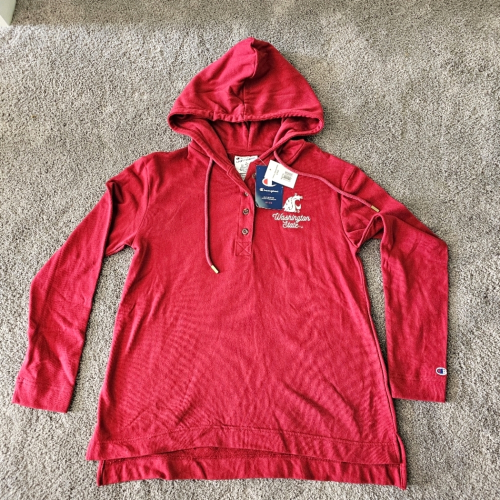 Women's WSU Hooded Henley by Champion sz Small